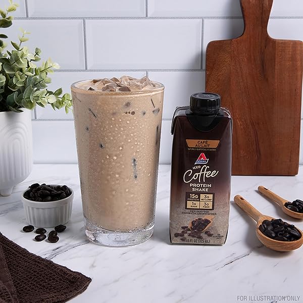 ATKINS ATKINS ICED COFFEE CAFE AU LAIT PROTEIN SHAKE. (4 SHAKES)