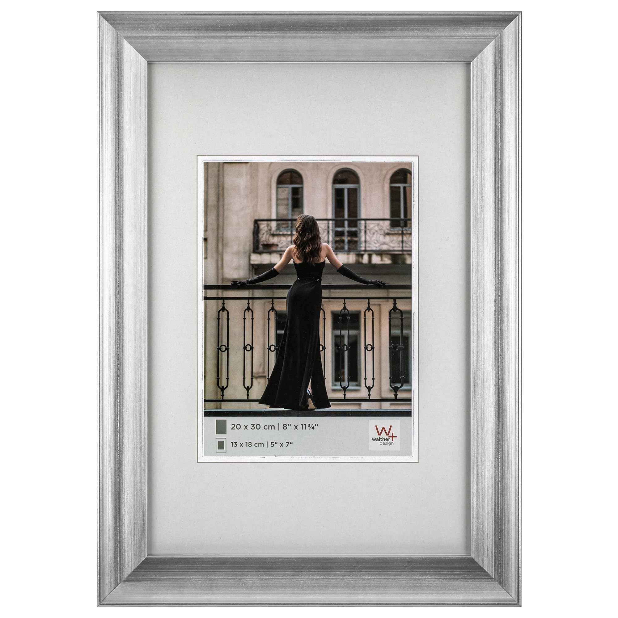 walther design Venice JL050S Picture Frame, 40 x 50 cm, Silver