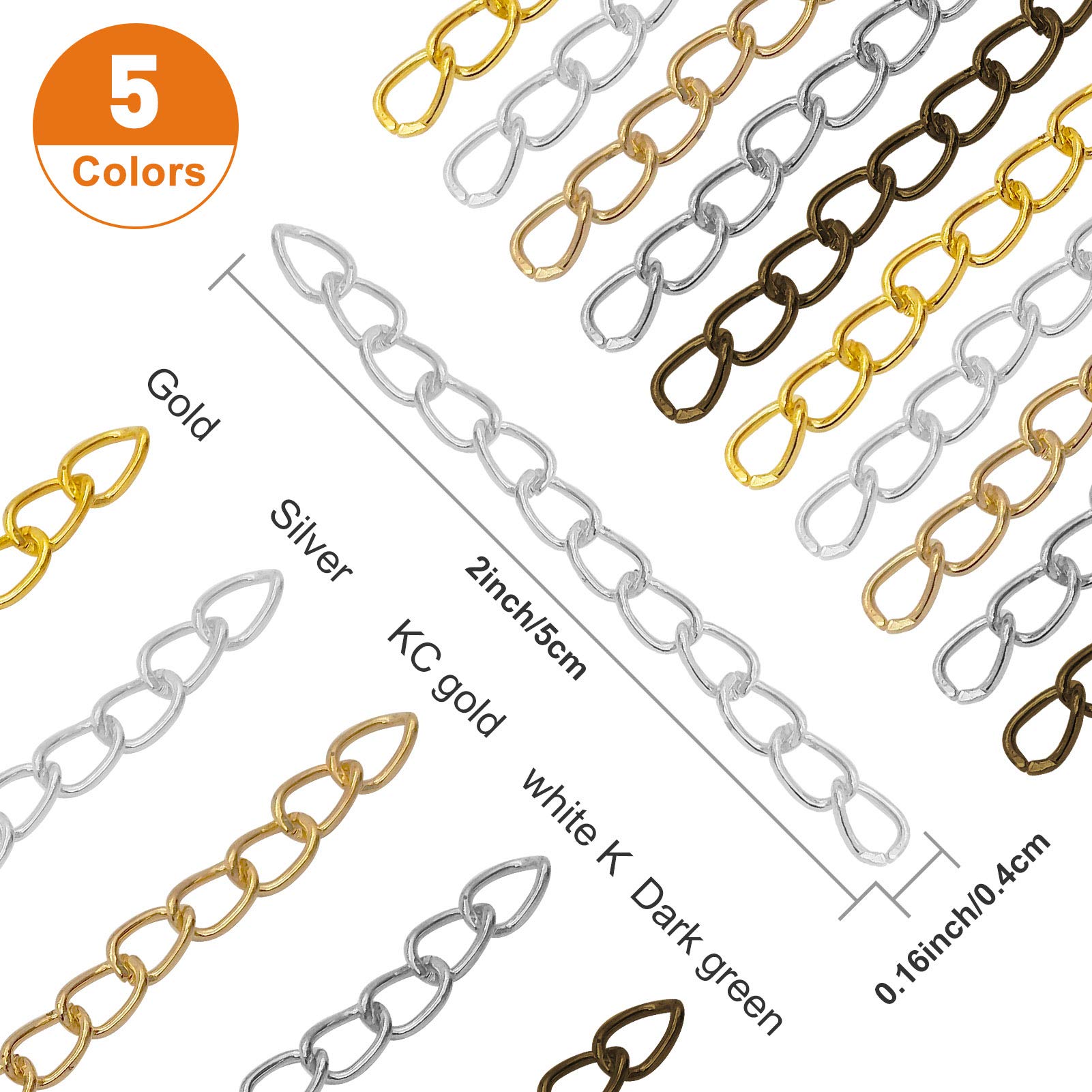 250Pcs Chain Extender for Jewelry Making,Bracelet Chains...