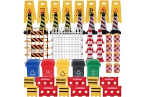 Toyvian Mini Traffic Signs Educational for Realistic Road Safety Learning Kit with Barricades and Traffic