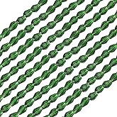 PATIKIL Teardrop Faceted Beads, 650 Pcs Dark Green Bicone Birthstone Bead Glass Crystal Assortments Vertical Hole Shape for DIY Crafting Bracelet Necklace Jewelry Making, 4x6mm