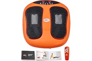 POWERFIT ACCELERATED TRAINING Power Legs Electric Foot Massager Machine with Remote Control, Adjustable Speed, Vibration - Calf Massager - Feet Massager for Neuropathy Pain Relief, Plantar Fasciitis, Leg Blood Circulation (Orange)