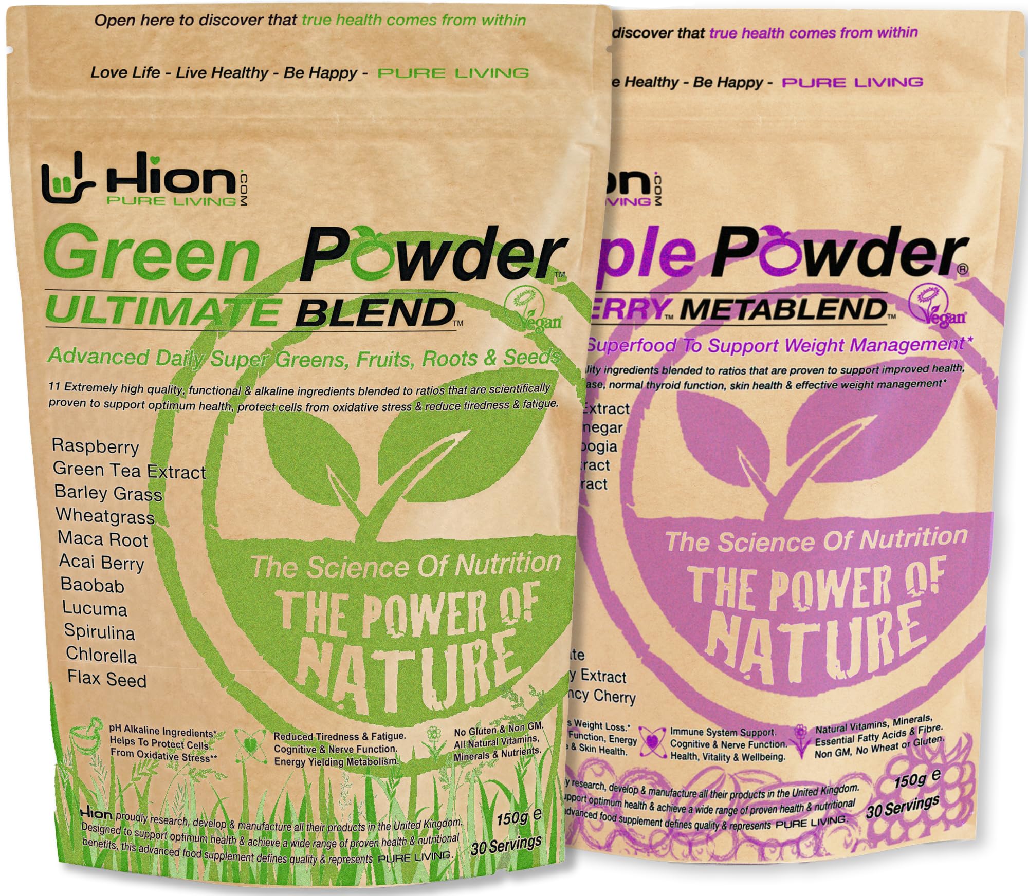 Hion Combo Pack - Green Powder & Purple Powder
