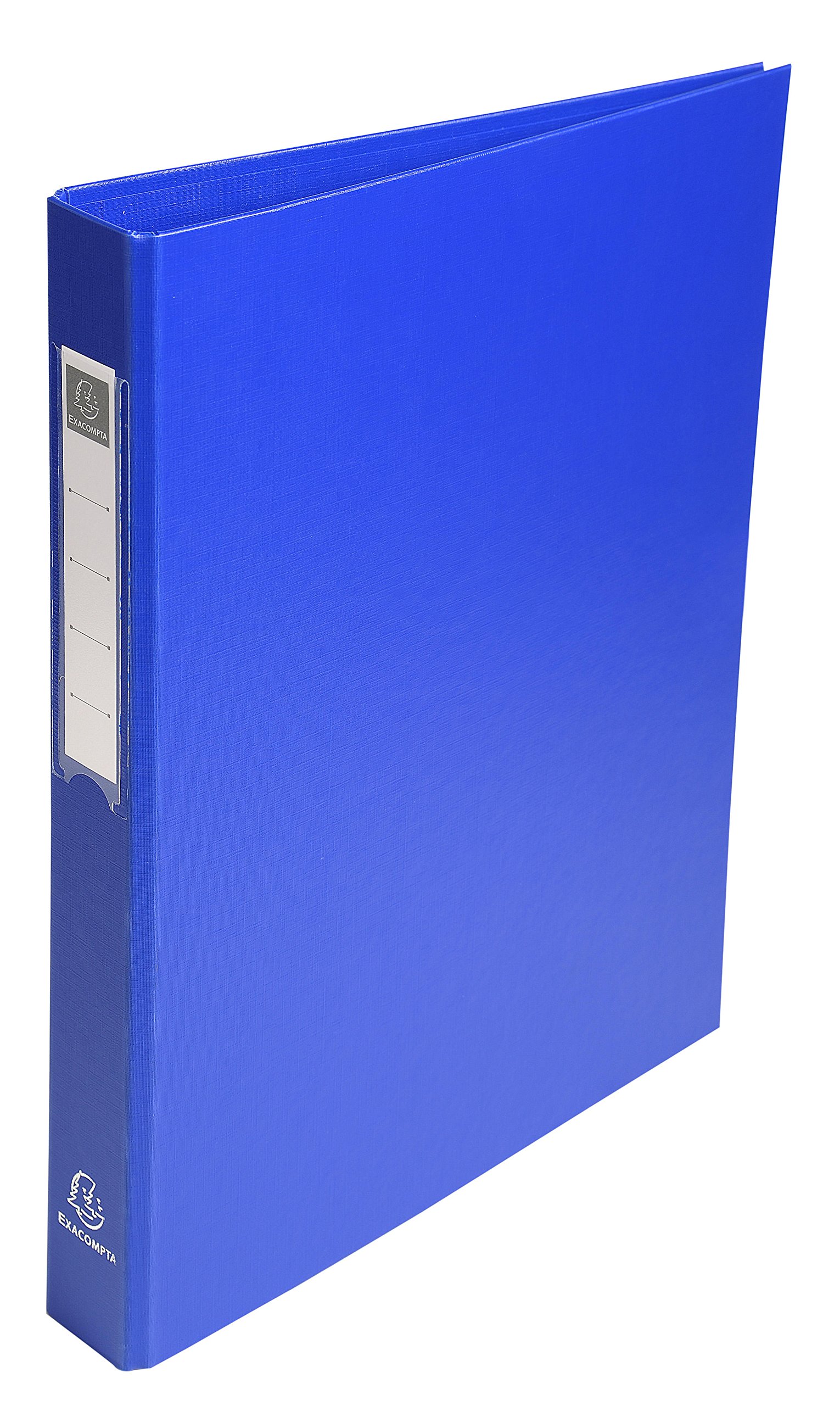 Exacompta - ref. 51382E - 1 rigid PP binder - 4 round rings on the 3rd cover, diameter 25 mm - Spine 40 mm - External dimensions: 32 x 25.5 cm - A4 file format - Colour: blue