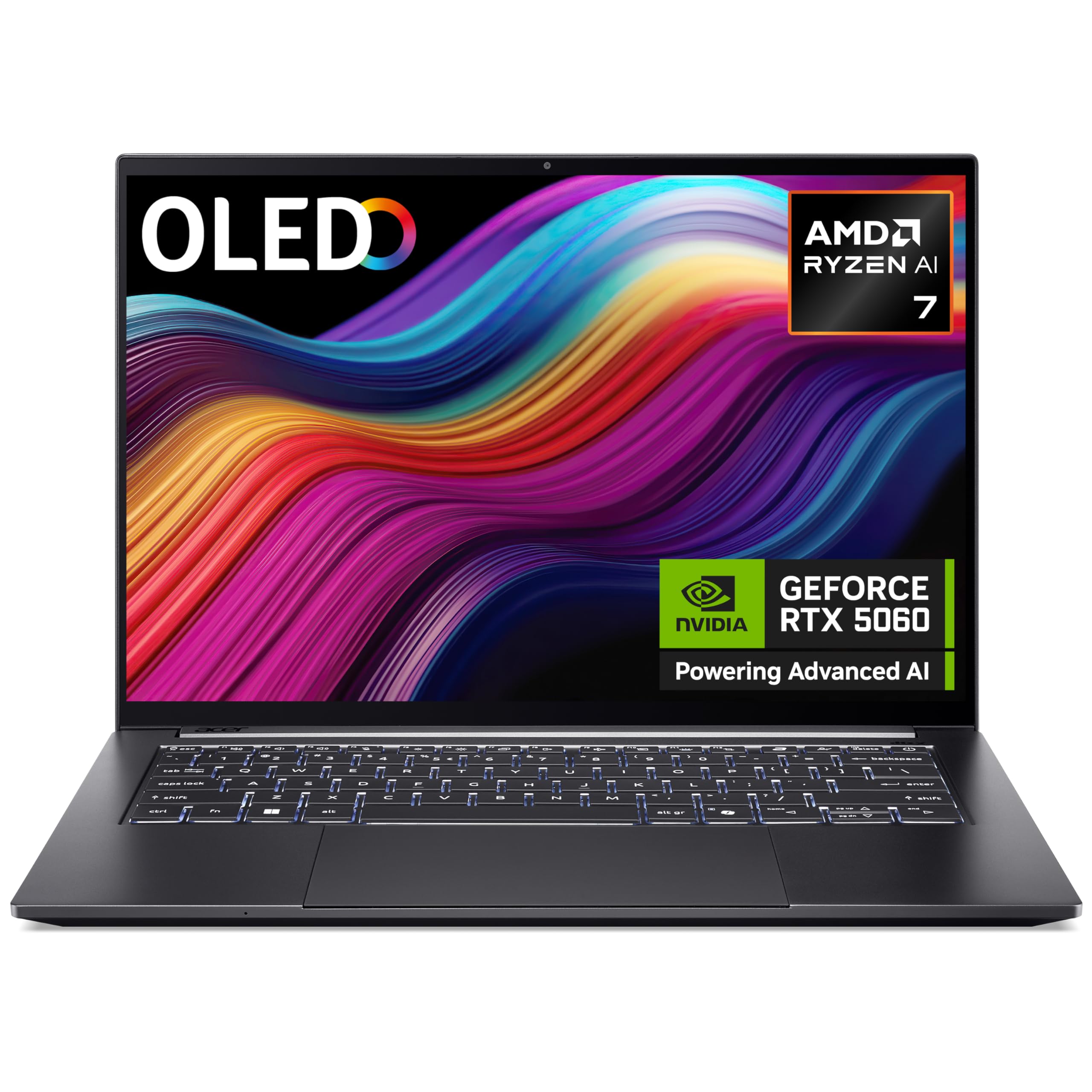 Acer Swift X 14 AI SFX14-61G Co-Pilot+ Laptop - AMD Ryzen AI 7 350, 16GB, 1TB SSD, NVIDIA GeForce RTX5060, 14.5" 2.8K OLED 120Hz Touchscreen, Windows 11, Iron