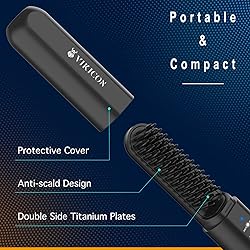 VIKICON Beard Straightener for Men: Cordless Heated