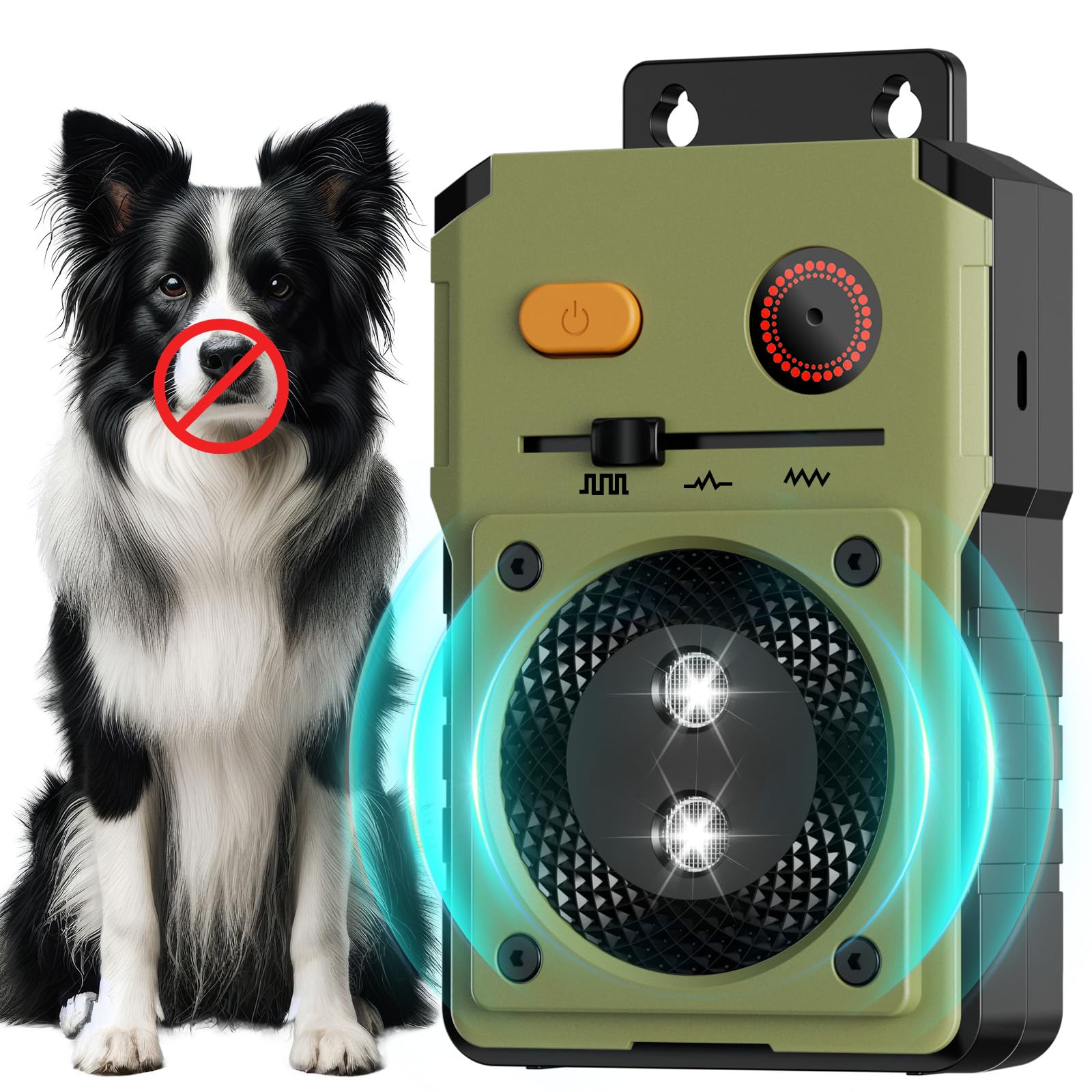 ewrazi Anti Barking Device for Dogs, 3 Modes Ultrasonic Bark Deterrent | Rechargeable Bark Control Box, Waterproof Indoor & O