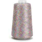 Metallic Crochet Thread, 80g Lurex Yarn for Charms(Neon) | 35% lurex and 65% polyester, 628 yd #2 fine thread; adds metallic shine to crochet, knitting, charms, clothing and decor