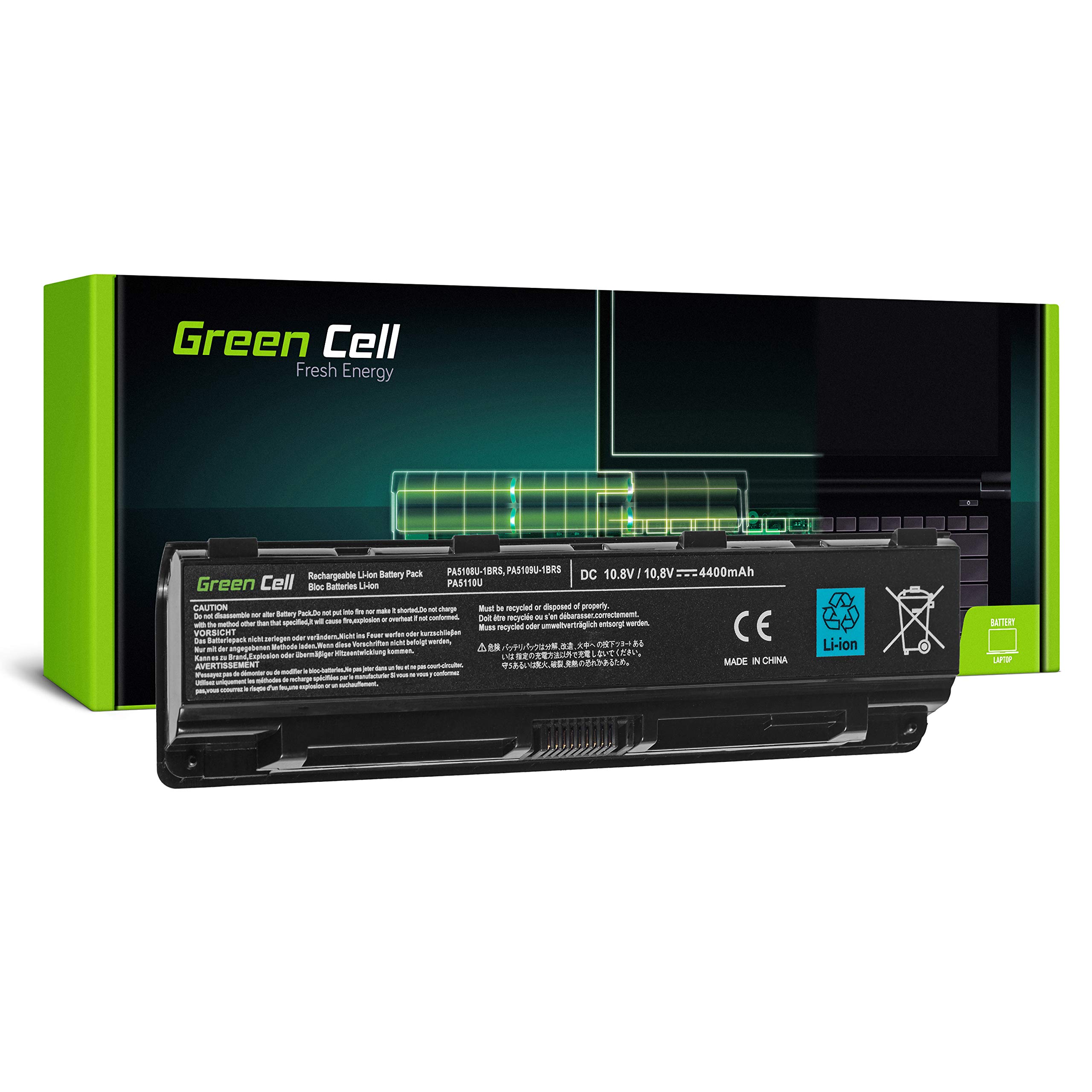 Green Cell Toshiba PA5109U-1BRS PABAS272 Laptop Battery for Toshiba Satellite C50 C50D C50t C55 C55D C55t C70 C70D C75 C75D L70 C50-A C50D-A C55D-A C55D-A C55-A C55D-A C55D-A C50-A -A-14W C55-A-1H9