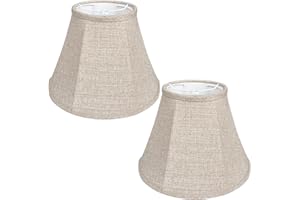 Double Brown Lamp Shade Set of 2, TOOTOO STAR Large Barrel Lampshade for Floor Light and Table Lamp 6x12x8.5 inch, DIY Fabric Natural Linen Hand Crafted, Spider (Brown, 6x12x8.5 inch)