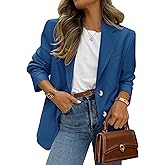 PRETTYGARDEN 2026 Blazers for Women Business Casual Long Sleeve Lapel Open Front Suit Jacket Work Blazer with Pockets
