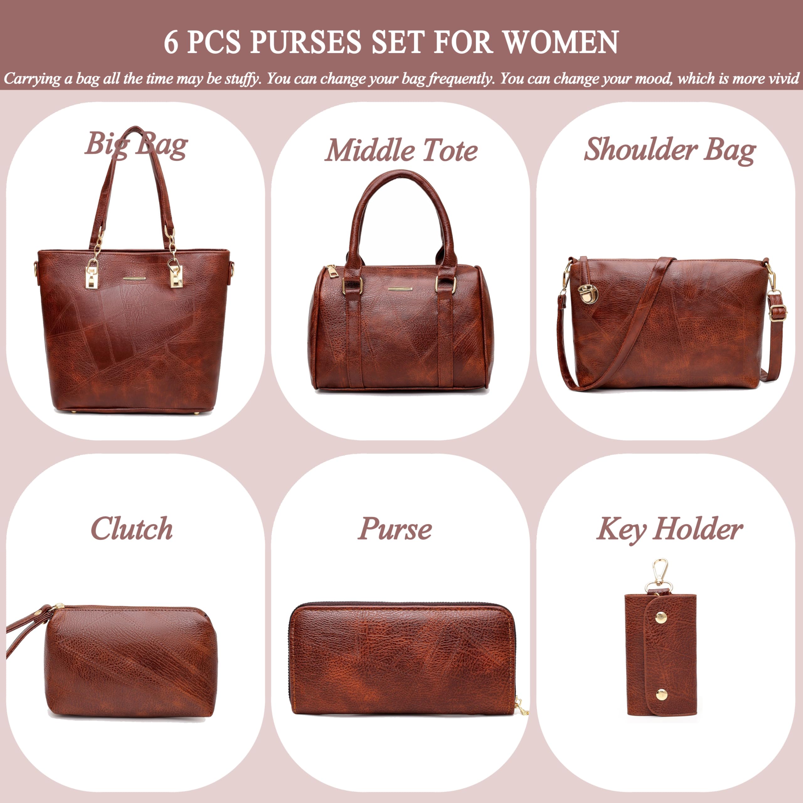 2E-youth Designer Purses and Handbags for Women Satchel Shoulder Bag Tote Top Handle Bag