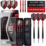 Harrows Ace Rubber Brass Steel Tip Darts Set 20-26g with Travel Case view 1