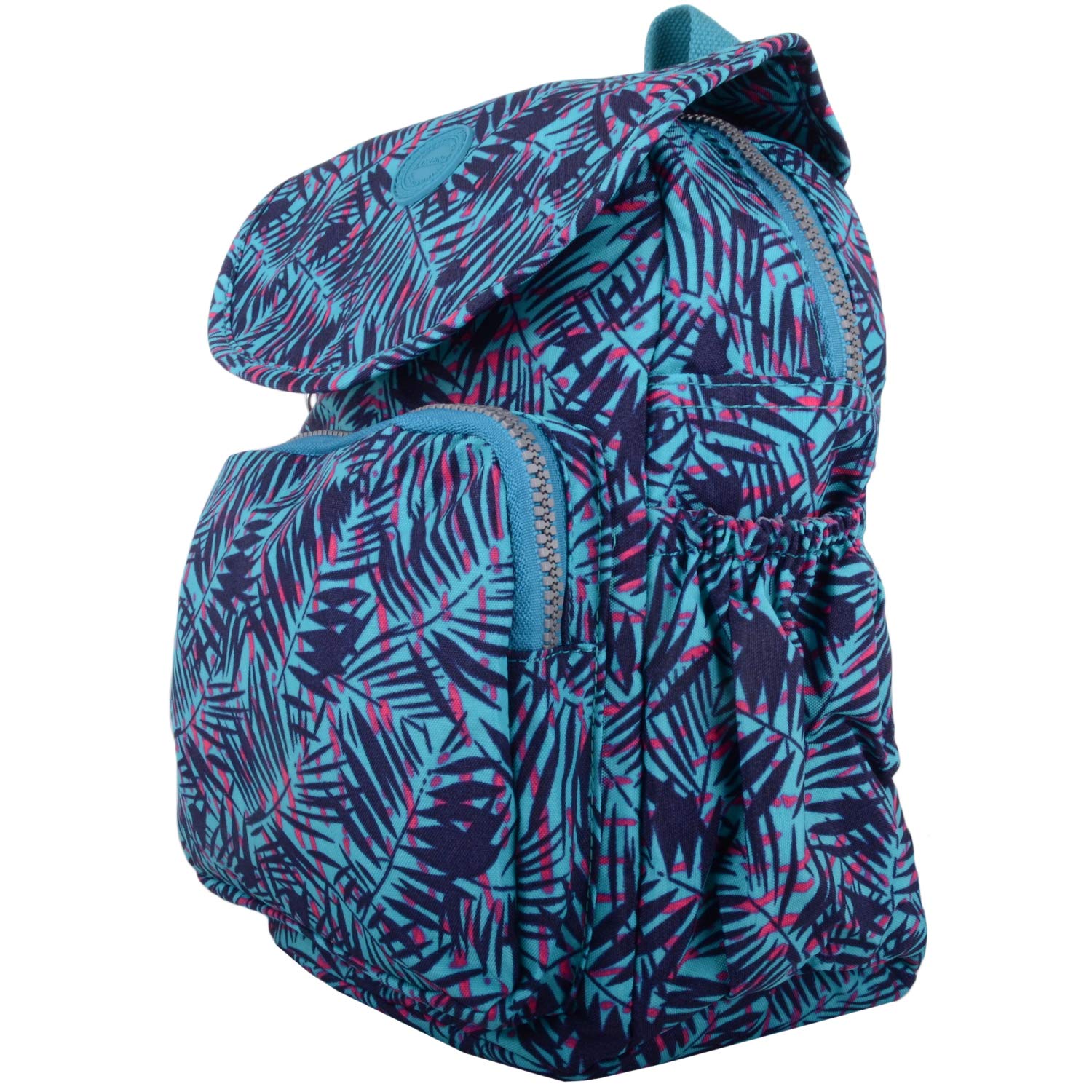 Valita Womens Lightweight Medium Patterned Work/Travel Backpack/Rucksack - Turquoise Palms