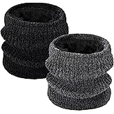 lifwimner 2 Pack Winter Neck Gaiter Warmers for Men Women Thermal Fleece Windproof Warm Ski Mask Scarf for Cold Weather