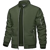 TACVASEN Men's Bomber Jacket Lightweight Casual Spring Fall Windbreaker Zip Up Coat with Pocket