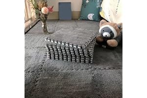 10 pcs Carpet Squares,Interlocking Foam Tiles，Shaggy Soft Foam Floor，Thickened Foam Puzzle Floor mat，Protective Floor Tiles E