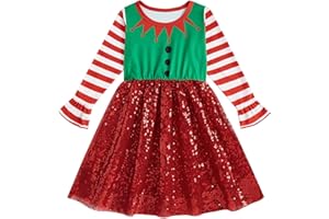 Vieille Toddler Baby Girls Christmas Dress Santa Claus Sequin Sparkly Kids Princess Party Dress 2-6 Years
