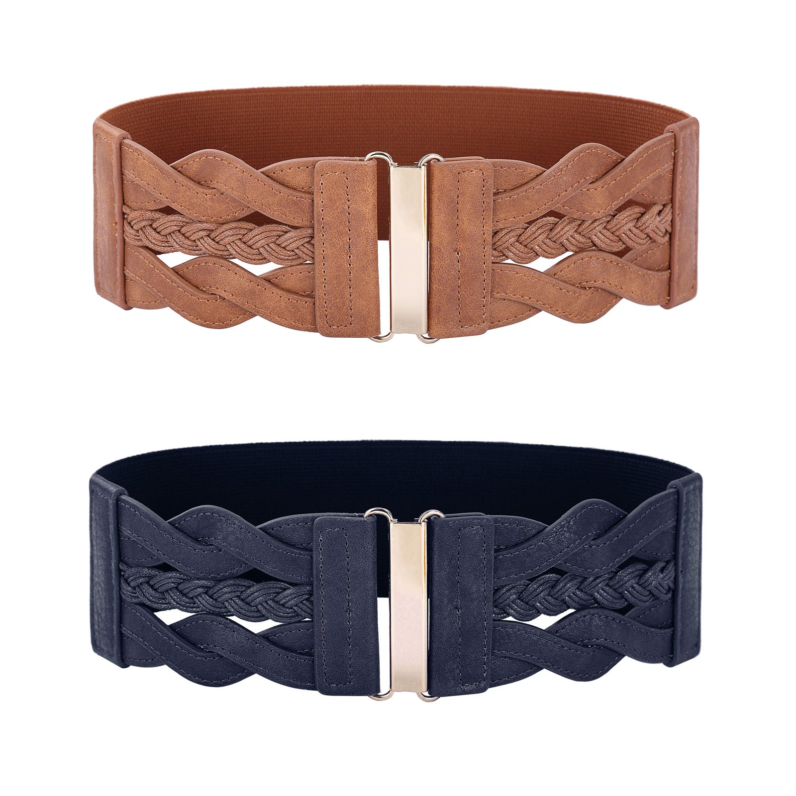 Womens Wide Belts Stretch Waist Belts 1950s Retro Belt for Dresses Navy Blue  ... | eBay