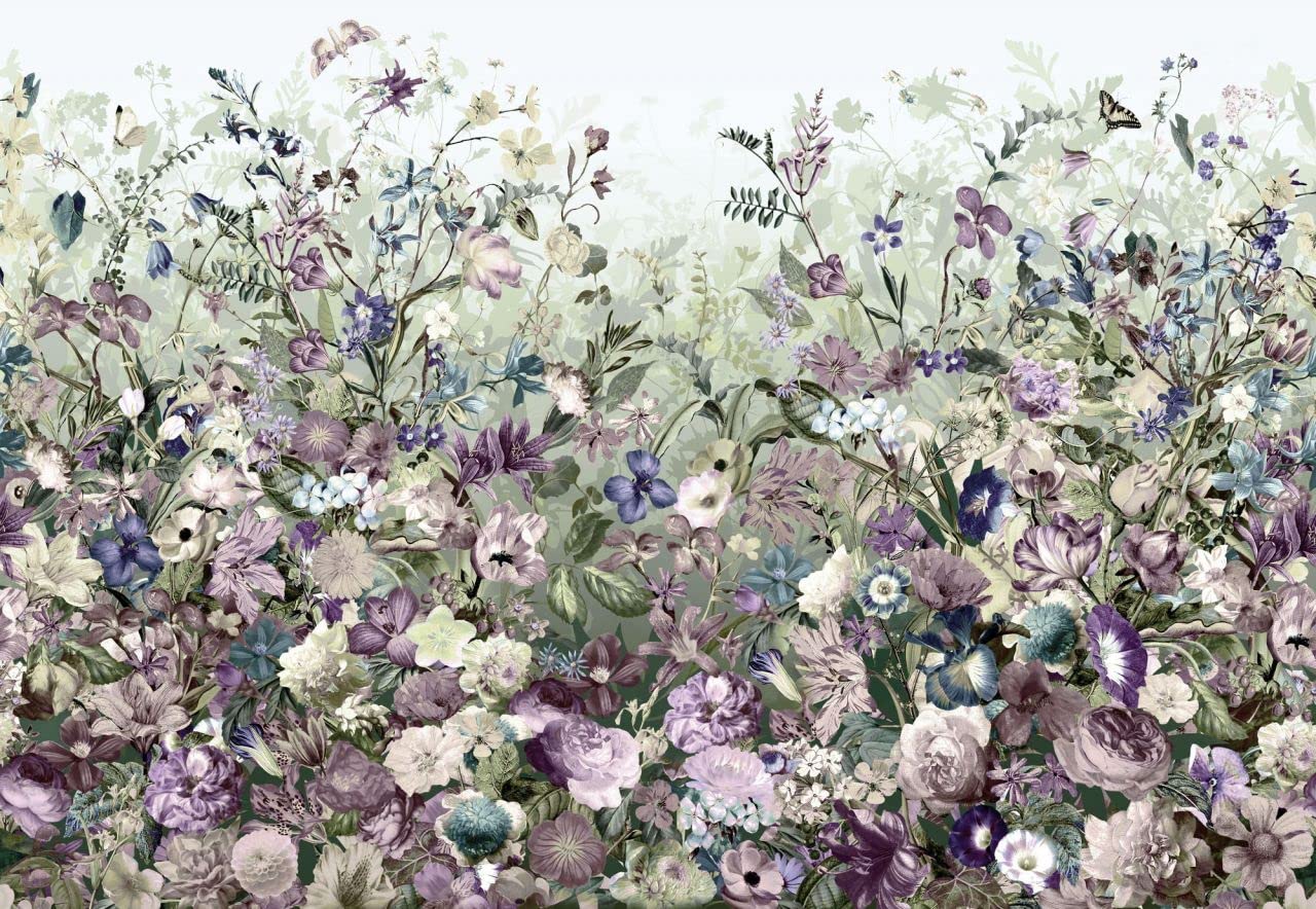 Komar XXL4-035 368 x 248 cm "Botanica Flourishing Botanical Garden" Wallpaper Mural - Purple (Pack of 4)