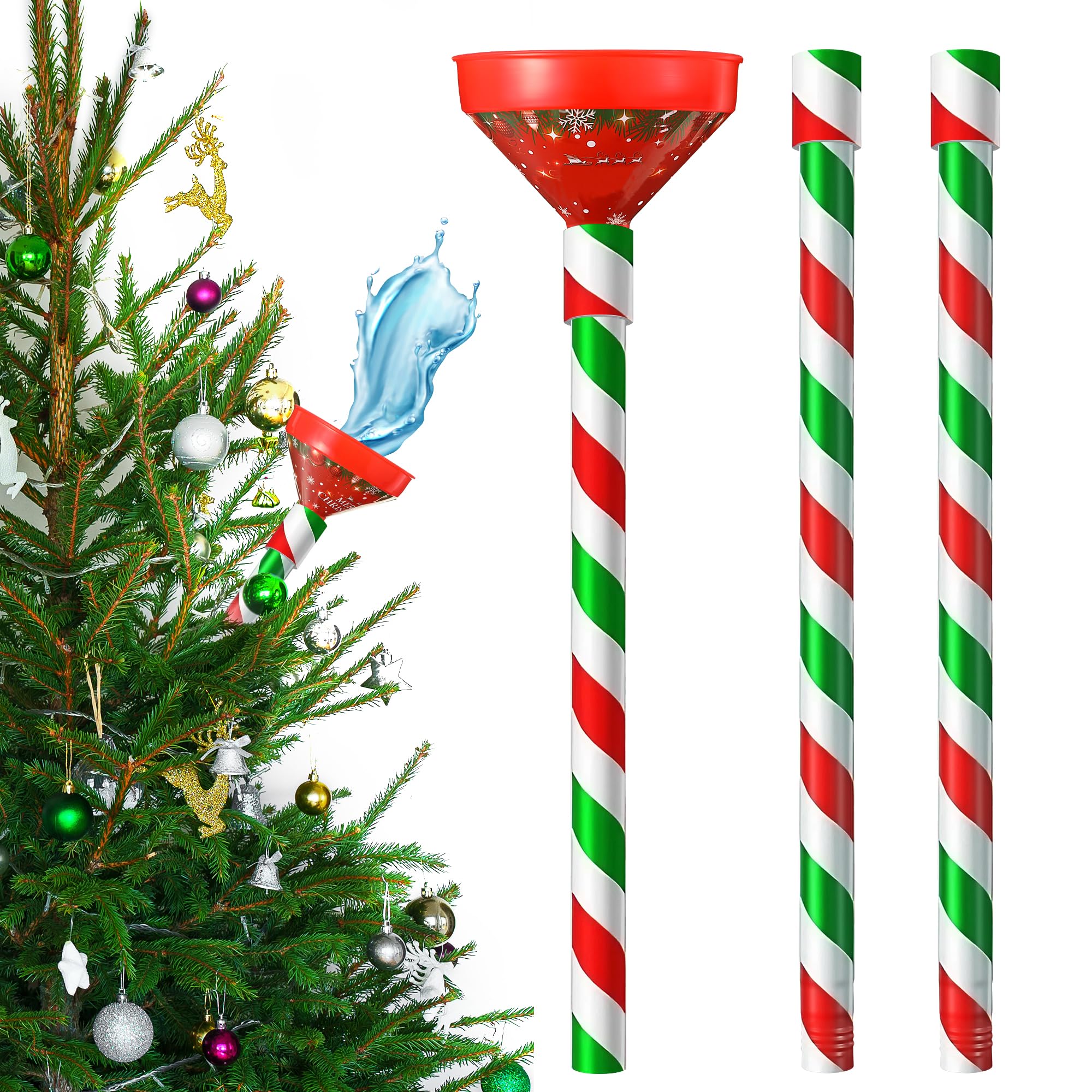 Photo 1 of 1 Pack Christmas Tree Watering Funnel, 44 Inch Christmas Tree Watering Funnel System Device Xmas Stainless Steel Tube Spout for Indoor and Outdoor Xmas Trees