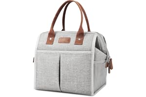 Lunch Bag for Women & Men, Insulated Lunch Box Cooler Tote Bags, Adult Reusable Lunch Boxes with Water Resistant for Work, Tr