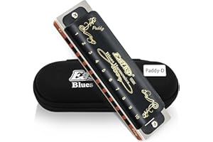 East top Harmonica Paddy D, Blues Harmonica Key of Paddy D 10 Hole 20 Tone Blues Mouth Organ Diatonic Harmonica Adult Musical