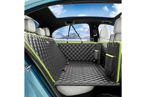 PECUTE Dog Car Seat Cover for Back Seat, Waterproof Leather Fabric Back Seat Extender for dogs 52.4 * 24.4in, Foldable in The Car, Hard PVC Panels Bottom Support to 330 lbs, for Cars/Mid-Size SUV/Small Truck