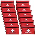 AOUTACC 12pcs Mini First Aid Kit Empty Pouch Bag with Zippered for Emergency at Home, Office, Car, Outdoors, Boat, Camping, H