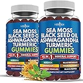 Sea Moss Gummies, Sea Moss, Black Seed, Ashwagandha, Turmeric, Manuka Honey, ACV, Dandelion, Black Pepper, Burdock, Bladderwrack, Vegan - 120 Count