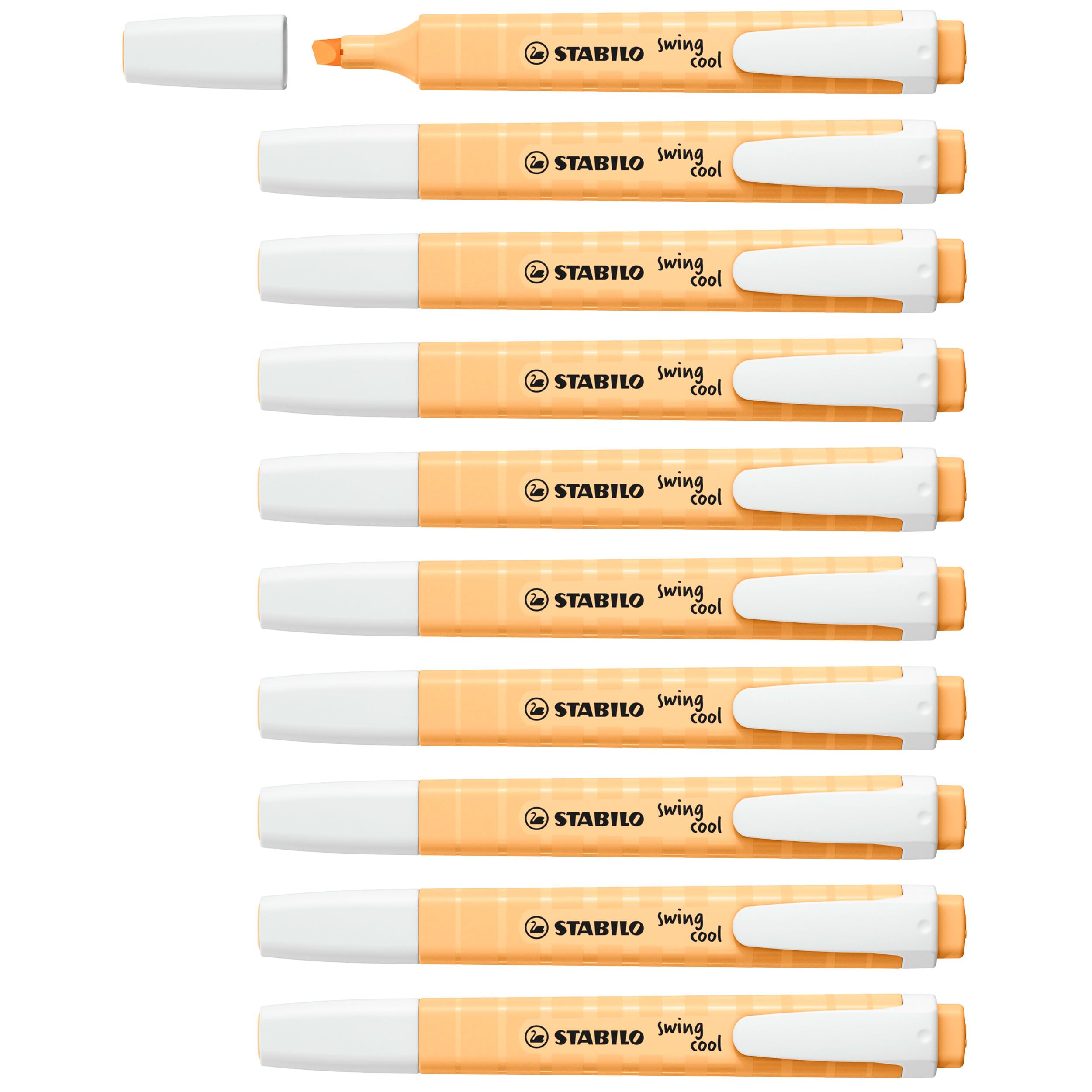 STABILO swing cool Pastel - Highlighter - Pack of 10 - Pale Orange