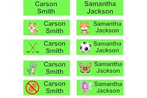 LUXTERIC 100/2 Sets of 50 Personalized Name Stickers, Self Adhesive Labels for School Supplies, Books, Toys, Camp, Sports Equ