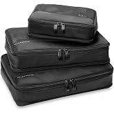 Briggs &amp; Riley Carry On Compression Packing Cube Set - Bag Organizer for Suitcase &amp; Luggage, Travel Essentials for Women &amp; Men, Pack Accessories for Vacation, Maximize Storage Space - 3-Piece, Black