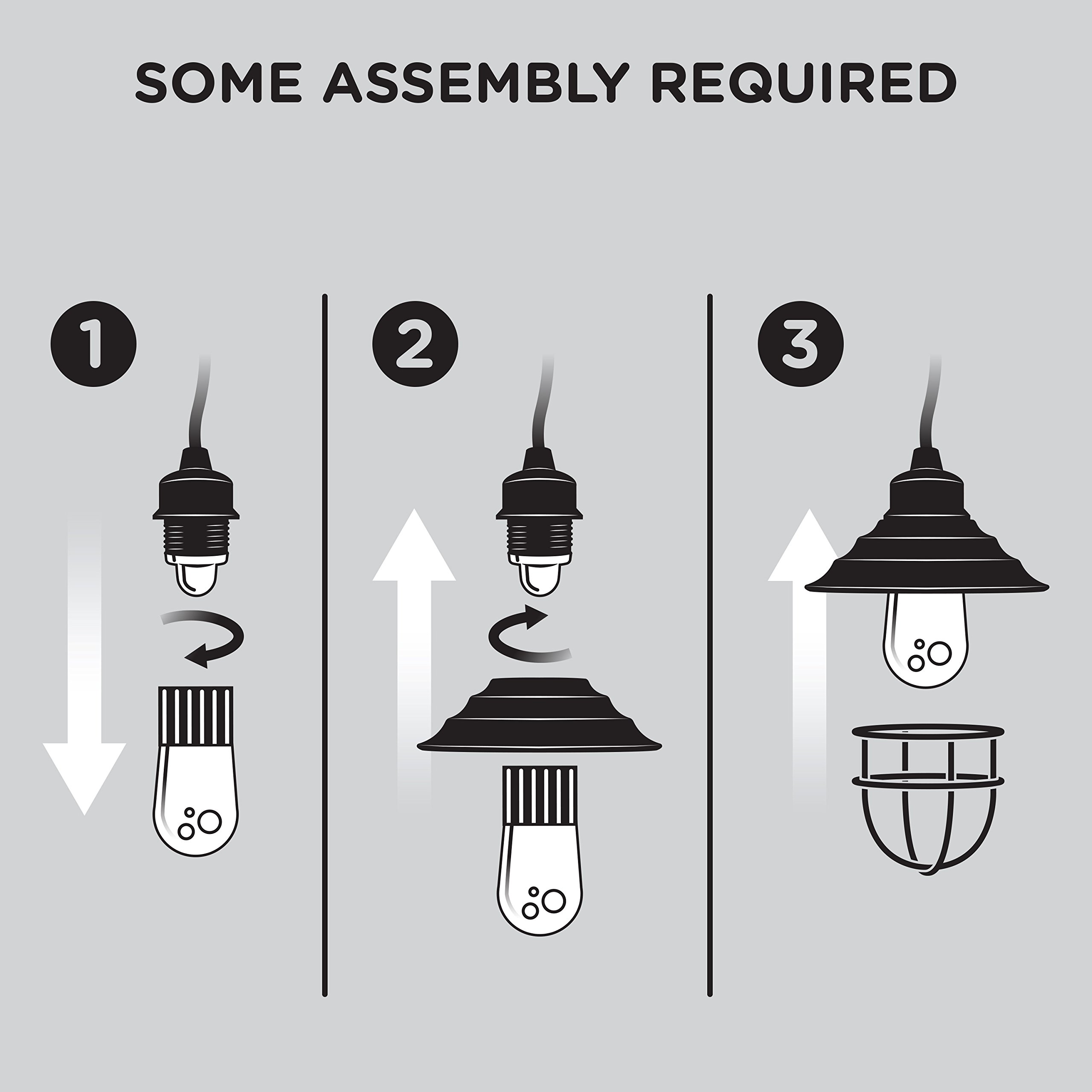 Enbrighten Classic LED Café Lights with Stainless Steel Lens Shade