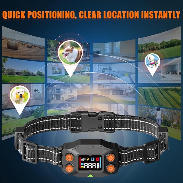 CHWWEN GPS WIRELESS DOG FENCE, GPS DOG COLLAR FENCE SYSTEM, ADJUSTABLE 25-999 YARDS RANGE, IPX7 WATERPROOF, 5 TRAINING MODES FOR MEDIUM/LARGE DOGS OVER 15 LBS