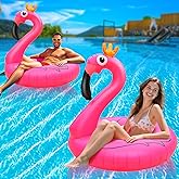 Water Bottle Inflatable Flamingo Pool Floats, Giant Pool Raft Tubes Swim Ring, 42Inch Pink Flamingo Pool Float, Large Blow Up Flamingo Floaties Water Floaties Pool Raft Lounger for Adult