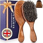 Boar Bristle Hair Brush Since 1965 British Craftsmanship, Handmade Natural Wooden Slick Back Hairbrush/Beard Brush, Pure Soft Bristles Gentle Detangling Women Men Kids Thin Fine Hair, Smooth & Shine