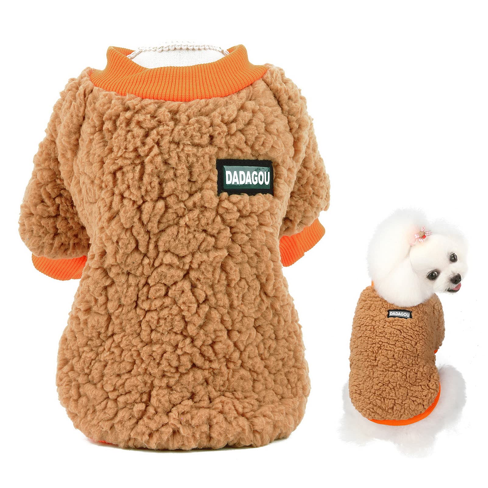 SMALLLEE_LUCKY_STORE Pet Sherpa Fleece Jumpers Sweaters for Small Dogs Cat Girl Boy Cozy Soft Pullover Shirt Sweatshirts Warm Winter Coat Puppy Yorkie Chihuahua Clothes