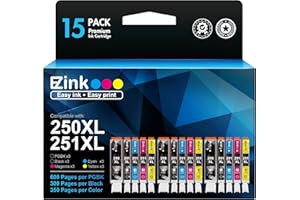 15 Pack E-Z Ink (TM Compatible Ink Cartridges Replacement for Canon 250 251 XL PGI-250XL CLI-251XL to use with PIXMA MX922 MX
