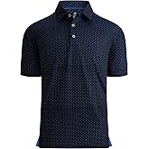 Esabel.C Golf Shirts for Men Dry Fit Performance Short Sleeve Print Moisture Wicking Collared Shirt