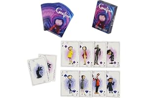 JUST FUNKY Coraline Movie Portal 52-Card Deck Playing Cards Character Artwork Single Standard for Solitaire Card Games