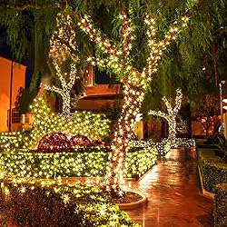 ANGMLN White Solar String Lights Outdoor, 39.4 FT