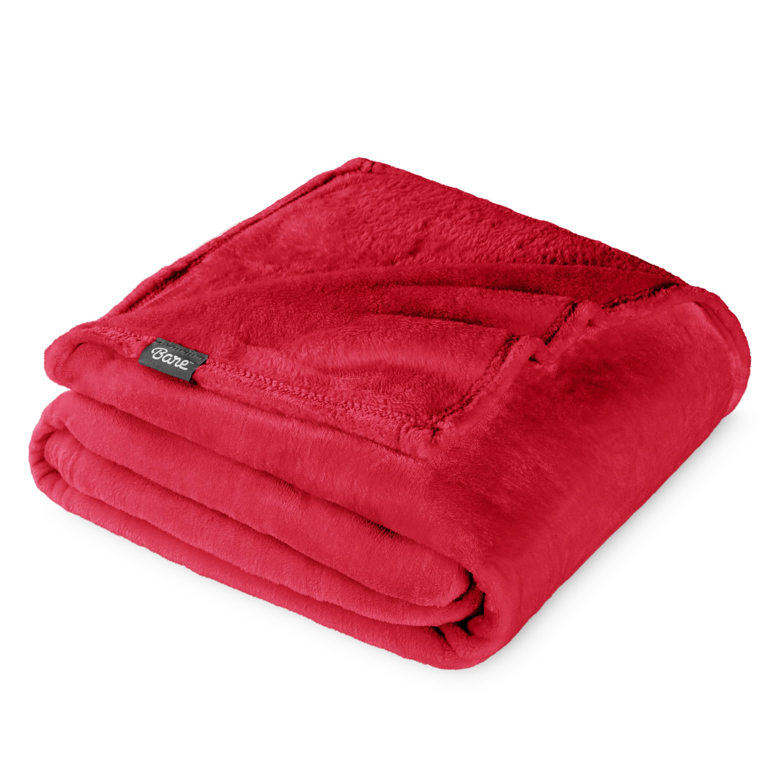 Photo 1 of (USED/FAIR) (BAGGED) Bare Home Fleece Blanket - Full/Queen - Ultra-Soft Lightweight for Bed, Sofa, and Couch - Luxury Microplush - Cozy Warm Blanket (Full/Queen, Red)