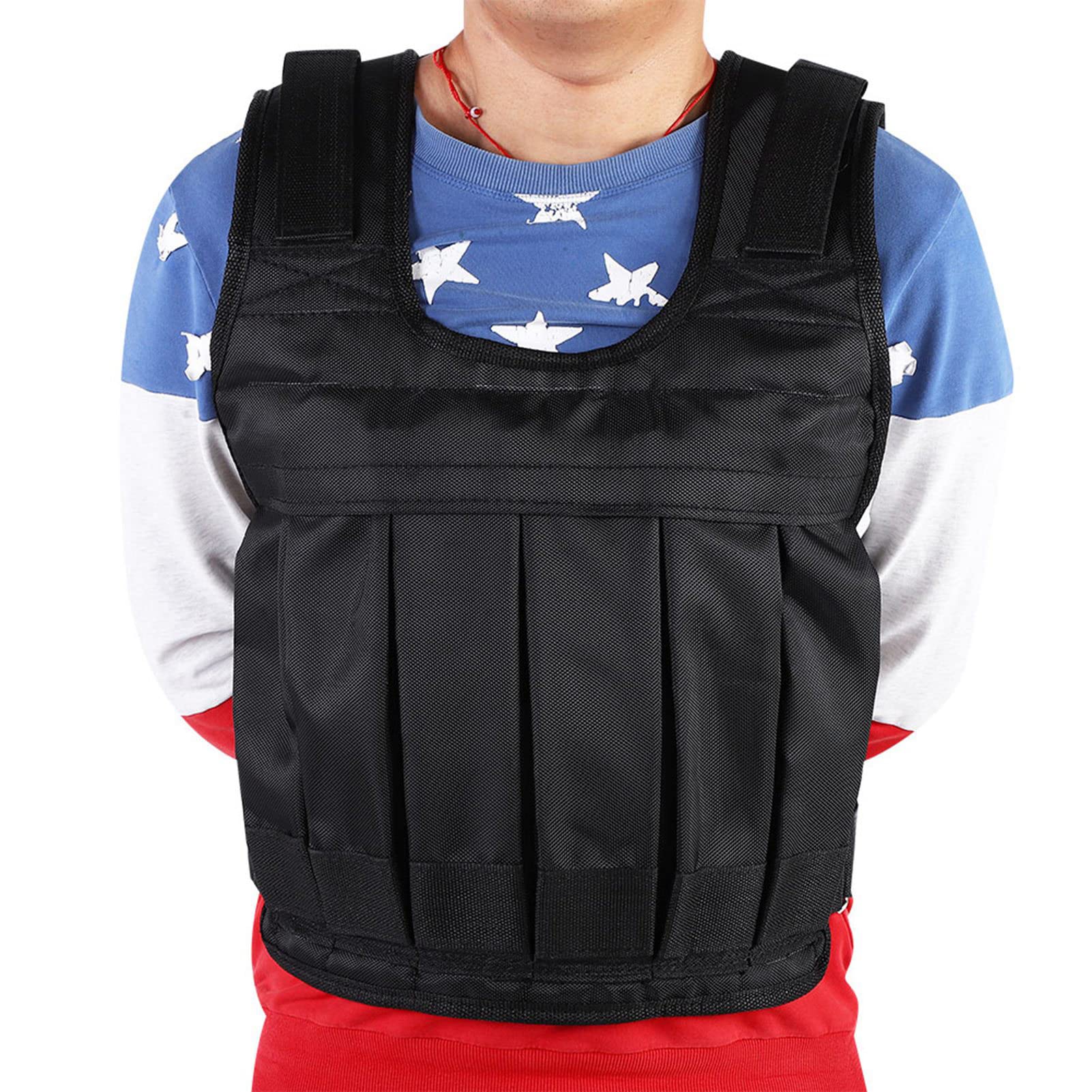 Weighted Vest 50KG for Men Women, Adjustable Belts, Weight Vest Training Fitness Weighted Jacket Ideal for Strength Training, Sands or Weights Holding (Empty Vest with no Steel Strips)