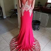 MisShow Women's Rhinestone Trumpet Evening Dress - Long Prom Gown With Applique, Multiple Colors - View #12