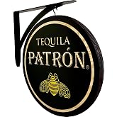 Patron Tequila Double Sided Bar Sign, Black, Yellow, natural