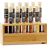 The Spice Lab Gourmet Salt Sampler Collection No. 1 – Grilling Gifts for Men & Women - 11 Pyrex Tubes - All Natural Kosher Sa