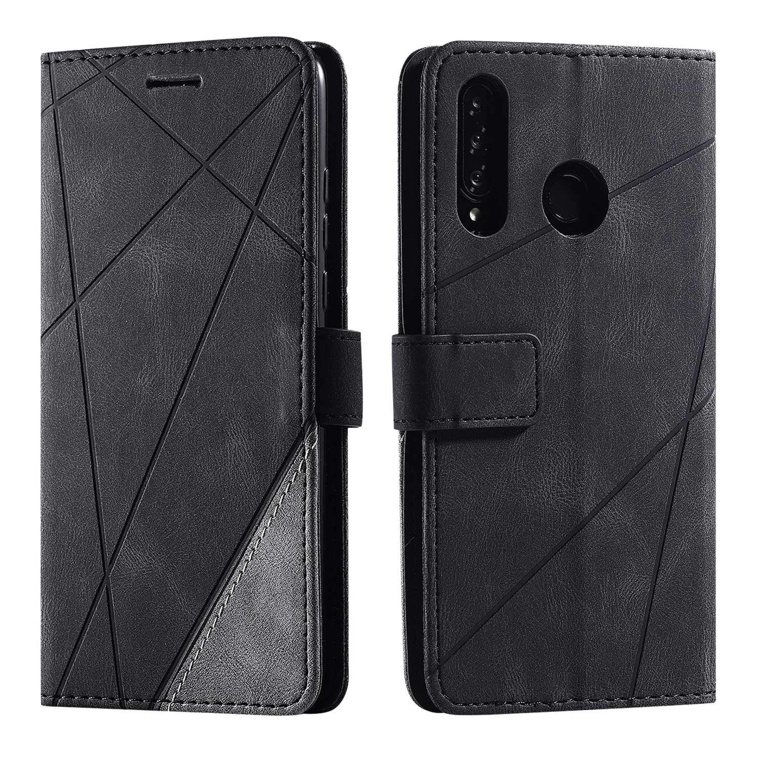 SONWO PU Leather Wallet Case with Magnetic Closure and Flip for Huawei P30 Lite Black