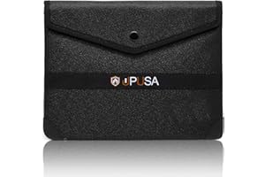 UPUSA 5200°F Fireproof Document Bag with Heat Insulated,Fireproof Money Bag for Cash with Zipper,13.9"x10.6"Fireproof and Waterproof Safe Bag for Valuables(Blak)