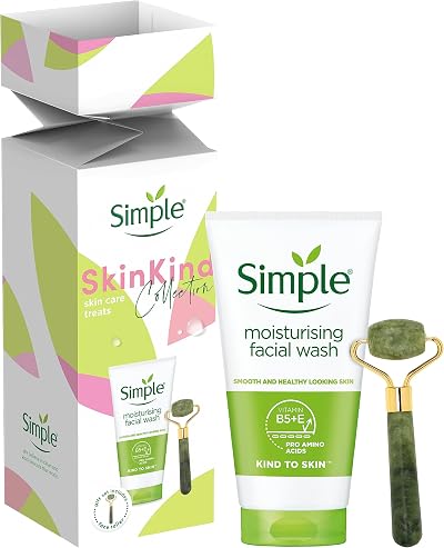 Simple Kind to Skin Moisturising Facial Wash & Jade Roller Gift Set Smooth